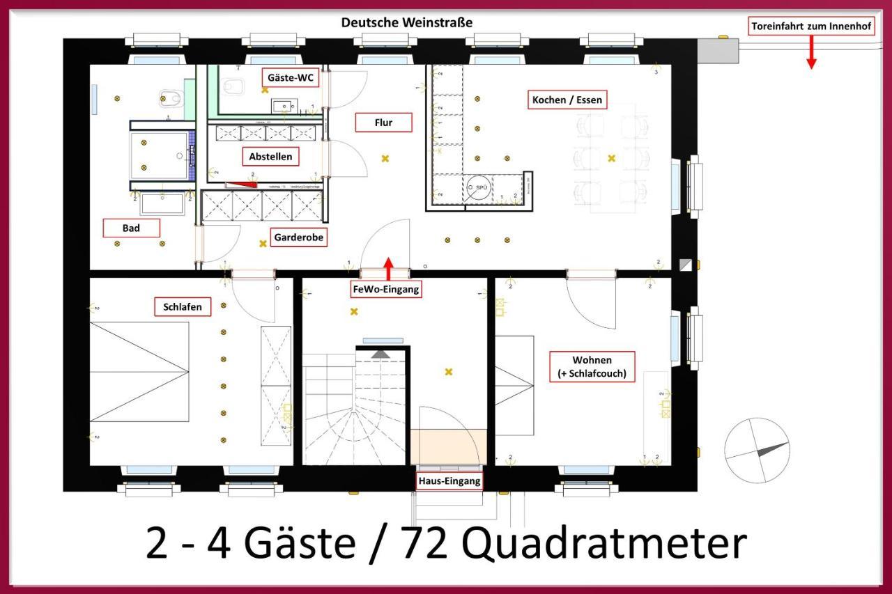 Neue90 - Fewo Steinacker, Weinstrasse Kallstadt Pfalz, 2Zkb - Keine Monteure Экстерьер фото